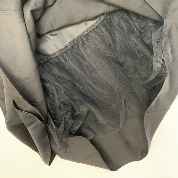 Black Ruched Wrap Over Strapless Midi A Line Dresd - Picture 4 of 11